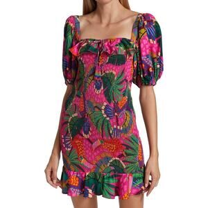FARM Rio Painted Toucans Mini Dress In Pink XS